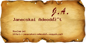 Janecskai Adeodát névjegykártya